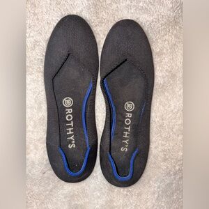 Rothy's Black Flats with Blue Trim